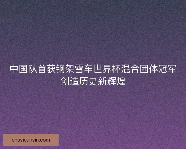 中国队首获钢架雪车世界杯混合团体冠军创造历史新辉煌